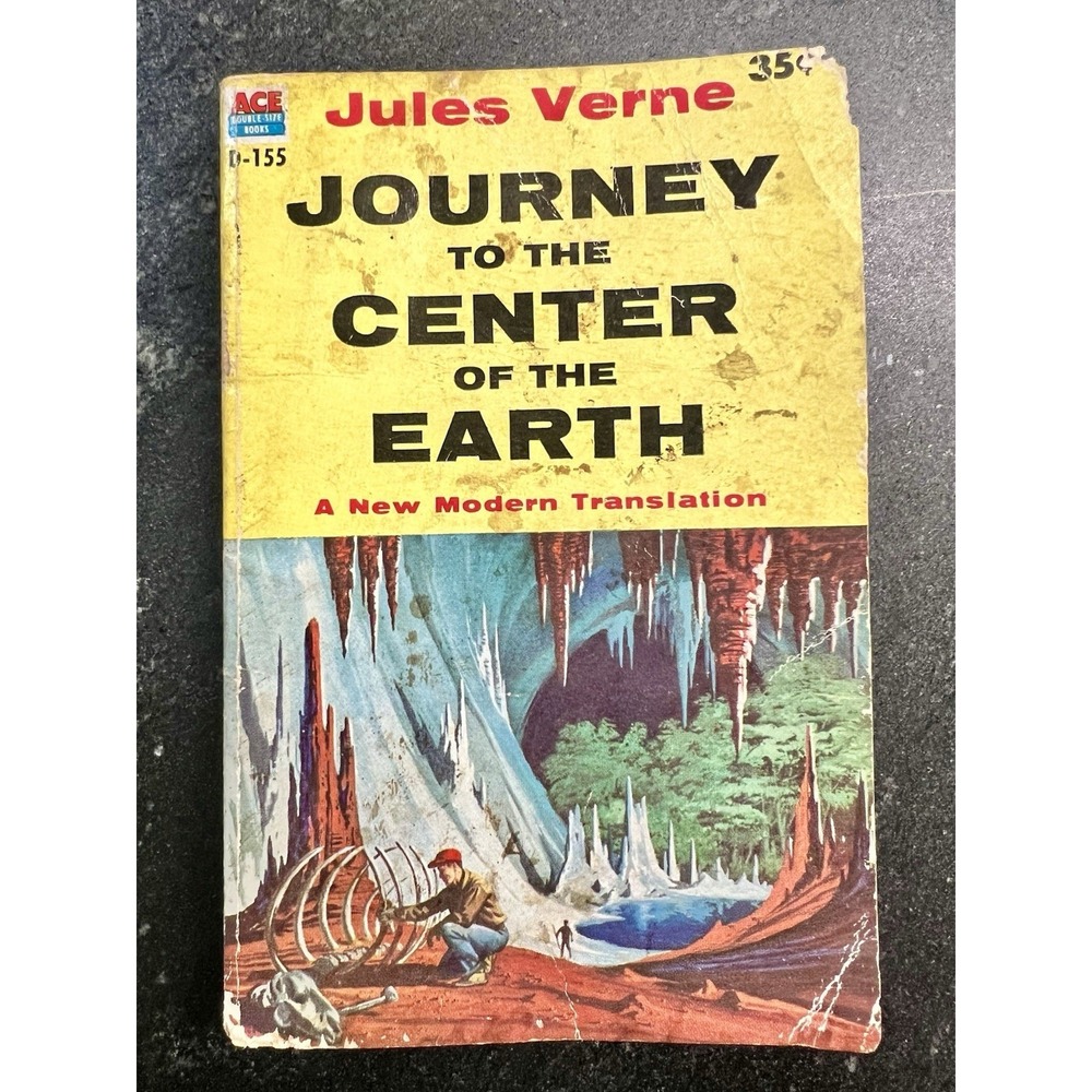 1956 JULES VERNE JOURNEY TO THE CENTER OF THE EARTH ACE BOOK PAPERBACK VTG USED - Picture 1 of 5
